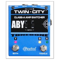 Radial Bones Twin City A-B-Y Amp Switcher Active ABY Amp Switcher Pedal 