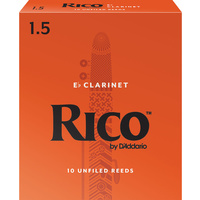 Rico by D'Addario Eb Clarinet Reeds, Strength 1.5, 10-pack