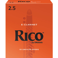 Rico by D'Addario Eb Clarinet Reeds, Strength 2.5, 10-pack