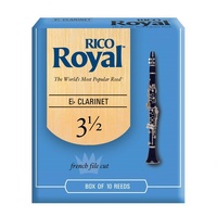Ddaddario Woodwinds Rico Royal E-Flat Clarinet Reeds Strength 3.5, 10-Pack
