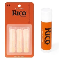 Rico  Bb Clarinet 3 x Reeds, Strength 1.5 with Cork Grease