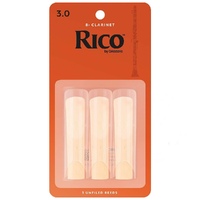 Rico Bb Clarinet 3 x Reeds, Strength 3 - RCA0330 by D'addario Woodwinds