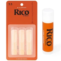 Rico Bb Clarinet 3 x Reeds, Strength 3.5  with Cork Grease