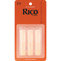 Rico by D'Addario Bb Clarinet Reeds, Strength 3.5, 3-pack