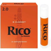 Rico Bb Clarinet 10 x Reeds, Strength 2 ( 2 ) 10-pack  with Cork Grease