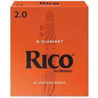 D'daddario Woodwinds Rico RCA1020 Bb Clarinet Reeds, Strength 2.0, 10-pack