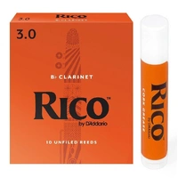 Rico Bb Clarinet 10 x Reeds, Strength 3  ( 3 ) 10-pack  with Cork Grease