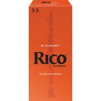 Rico by D'Addario Bb Clarinet Reeds, Strength 3.5, 25-pack