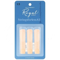 Rico Royal Woodwinds Bb Clarinet  Reeds, Strength 1.5 , 3-Pack , RCB0315