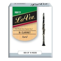 Rico La Voz Bb Clarinet Reeds, Strength Hard, 10-pack 