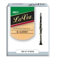 Rico La Voz Bb Clarinet Reeds, Strength Medium, 10-pack RCC10MD