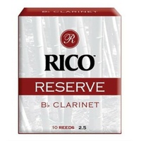 Rico Reserve Bb Clarinet Reeds ,  Strength 2.5, Pack of 10 Reeds No 2 1/2