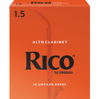 Rico by D'Addario Alto Clarinet Reeds, Strength 1.5, 10 Pack