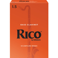 Rico by D'Addario Bass Clarinet Reeds, Strength 1.5, 10 Pack