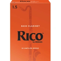 Rico by D'Addario Bass Clarinet Reeds, Strength 1.5, 10 Pack
