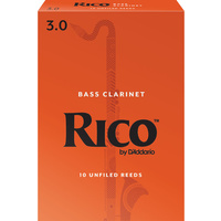 Rico by D'Addario Bass Clarinet Reeds, Strength 3, 10 Pack