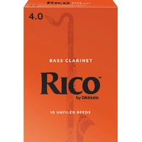 Rico by D'Addario Bass Clarinet Reeds, Strength 4, 10 Pack