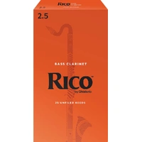 Rico by D'Addario Bass Clarinet Reeds, Strength 2.5, 25 Pack