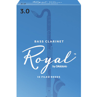 Royal by D'Addario Bass Clarinet Reeds, Strength 3, 10 Pack