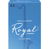 Royal by D'Addario Bass Clarinet Reeds, Strength 3.5, 10 Pack