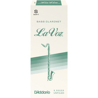 La Voz Bass Clarinet Reeds, Strength Soft, 5 Pack