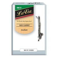 D'addario La Voz REC10MD Bass Clarinet Reeds Strength Medium; Box of 10 Reeds