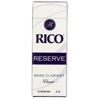 Rico Reserve Classic Bass Clarinet Reeds, Strength 3.5, 5-pack