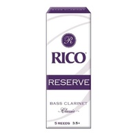 Rico Reserve Classic Bass Clarinet Reeds, Strength 3.5+, 5-pack RER05355