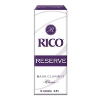 Rico Reserve Classic Bass Clarinet Reeds, Strength 3.5+, 5-pack RER05355