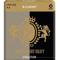 Rico Grand Concert Select Evolution Bb Clarinet Reeds, Strength 4.5, 10-pack