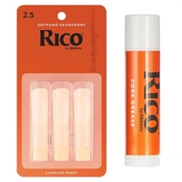 Rico Soprano Saxophone 3 x Reeds Strength 2.5 + cork Grease