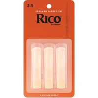 Rico by D'Addario Soprano Sax Reeds, Strength 2.5, 3-pack