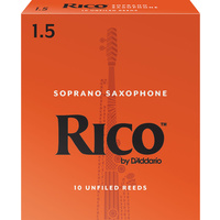 Rico by D'Addario Soprano Sax Reeds, Strength 1.5, 10-pack