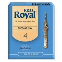 Rico Royal Soprano Saxophone Reeds 10-Pack Strength 4 - RIB1040 , USA Made