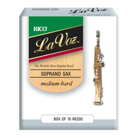 La Voz Soprano Saxophone Reeds, Medium Hard, 10 Pack