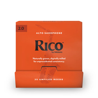 Rico by D'Addario Alto Saxophone Reeds, #2.0, 25-Count Single Reeds
