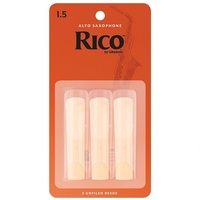 Rico Eb Alto Saxophone Reeds, Strength 1.5 , RJA0315 , 3-Pack