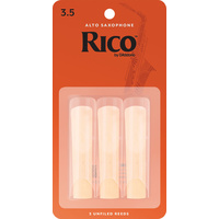 Rico by D'Addario Woodwinds Alto Saxophone Reeds, Strength 3.5, 3-pack