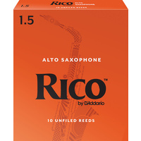 Rico by D'Addario Alto Sax Reeds, Strength 1.5, 10-pack