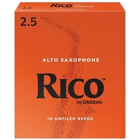 D'daddario Woodwinds Rico Alto Saxophone Reeds 10 pack Strength 2.5 , RJA1025