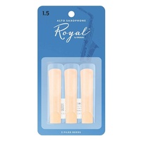 Rico Royal Alto Sax Reeds, Strength 1.5, 3-pack  RJB0315 - 3 Reed Pack
