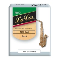 D'addario Woodwinds Rico La Voz Alto Sax Reeds, Hard, 10-pack  RJC10HD 10-Reeds