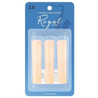 Rico Royal by D'Addario Woodwinds Tenor Saxophone  Reeds, Strength 2.5,   3-pack