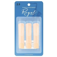 Rico Royal by D'Addario Woodwinds Tenor Saxophone  Reeds, Strength 2.5,   3-pack