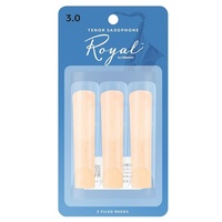 Rico Royal by D'Addario Woodwinds Tenor Saxophone Reeds, Strength 3.0, 3-pack