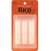 Rico by D'Addario Baritone Sax Reeds, Strength 2.5, 3-pack