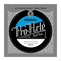 D'Addario RNH-3T Pro-Arte Rectified Clear Nylon Classical Guitar Half Set, Hard Tension