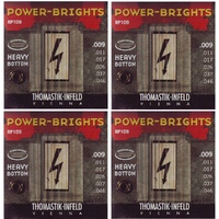 4sets Thomastik-Infeld Power-Brights Electric Guitar Strings 9-46 Heavy Bottom 