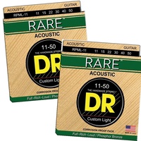 2  sets DR Strings RPML-11 Custom Light RARE  Acoustic Guitar Strings 11 - 50