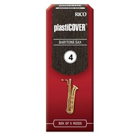 D'addario Rico Plasticover Baritone Saxophone  Reeds, Strength 4.0,   5-pack